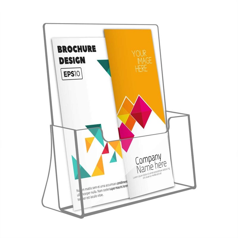 NIUBEE Acrylic Brochure Holder 8.5 x 11 inches 2 Pack, Clear Acrylic Literature Holder Plastic Flyer Display Stand, Acrylic Countertop Organizer for Magazine, Pamphlet, Booklets, Menu, Journals - Image 5